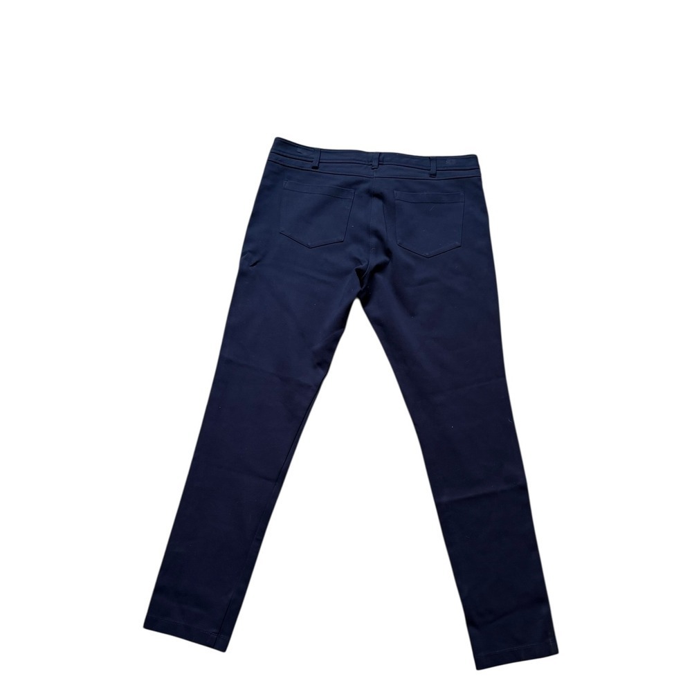 J.McLaughlin Navy Blue Stretch Chino Ankle Pants 10 Skinny Coastal Boho Classic